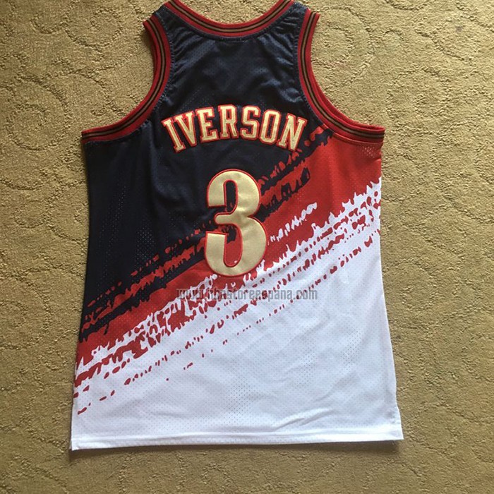 Camiseta Philadelphia 76ers Allen Iverson NO 3 Mitchell & Ness Negro